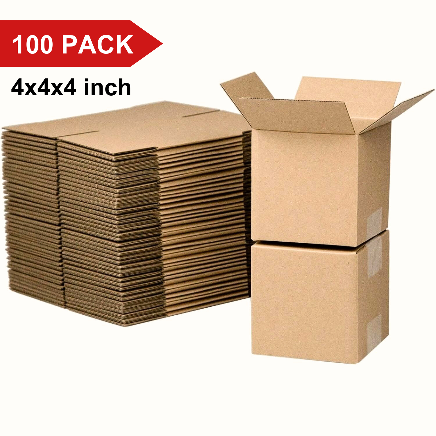 100pack golfpapier geschenkverzenddozen, 4x4x4 inch stevige kraftpapier verpakking, kleine kartonnen dozen voor knutselen cadeau