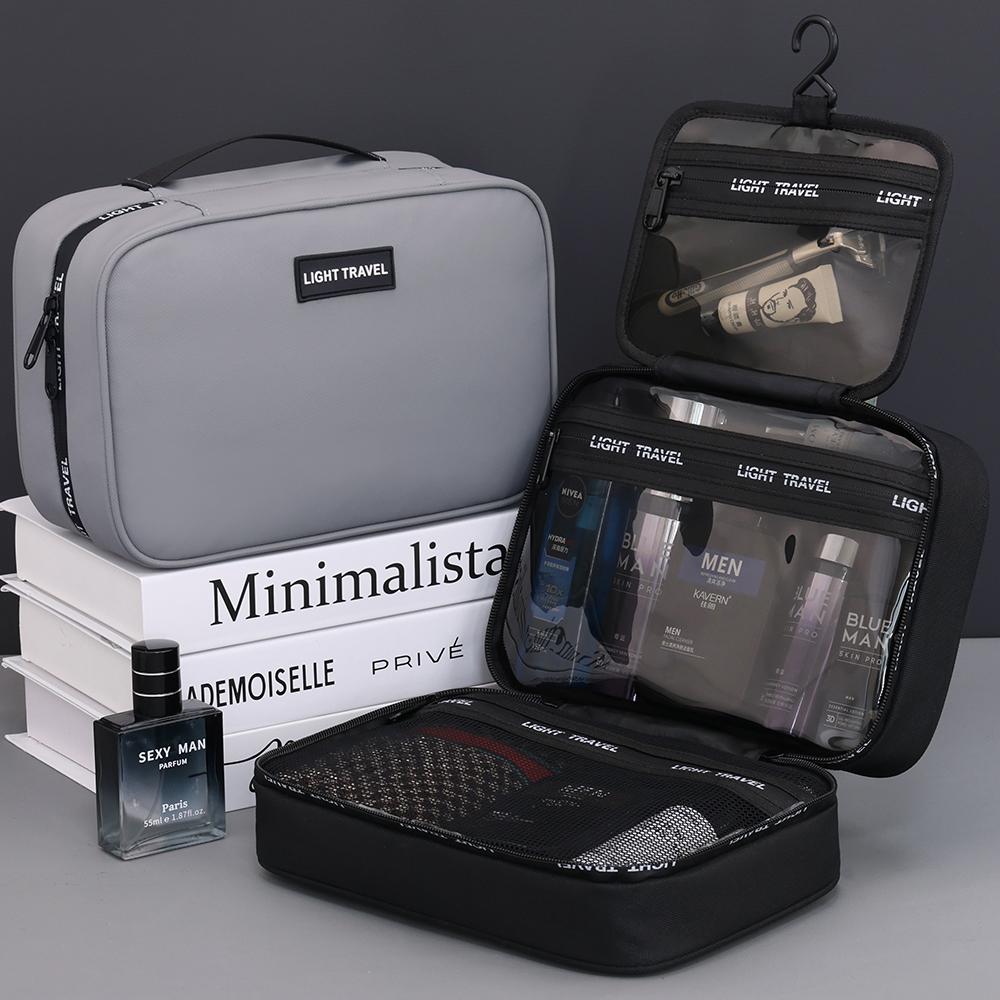 Bolsa de higiene pessoal suspensa à prova d'água, grande capacidade, portátil, viagem, necessaire, bolsa de cosméticos para homens e mulheres, bolsa de lavagem