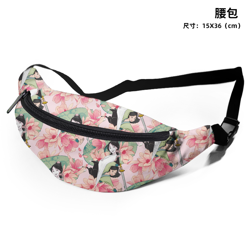 Disney Princess Beauty and the Beast Anime Chest Bags Cartoon Customized Shoulder Waist Bag Casual Tote Storage Unisex Gift