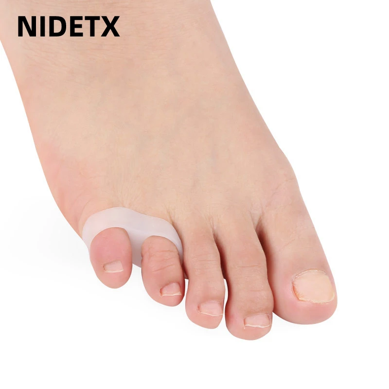 2 Buah = 1 Pasang Pemisah Jari Kaki Silikon Lembut Elastis Pengatur Jarak Pelurus Jari Pelindung Penyebar Hallux Valgus Korektor Pedikur