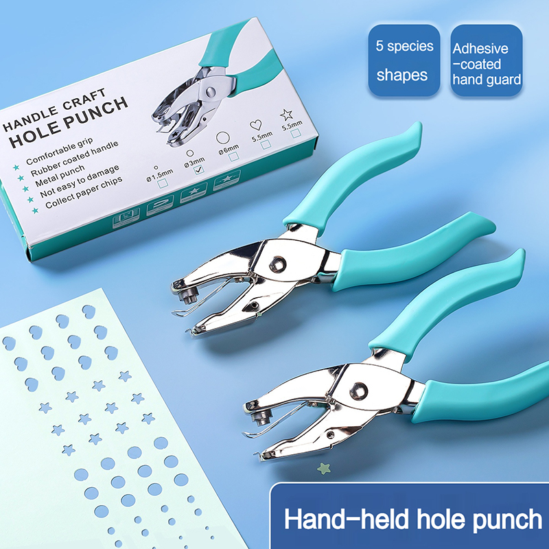 Kawaii – perforateur de trous en forme de cercle à main unique, capacité 1.5-6mm, papier vert pour Scrapbooking, bricolage, coupe-forme artisanale