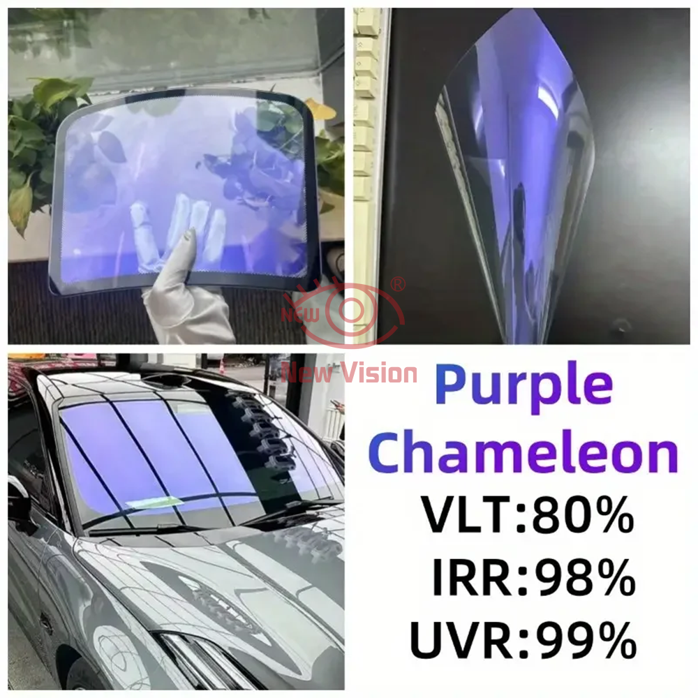 1mX3m 80% camaleón película opaca para parabrisas de coche lámina para ventana delantera de coche cambio de Color película protectora adhesiva Solar