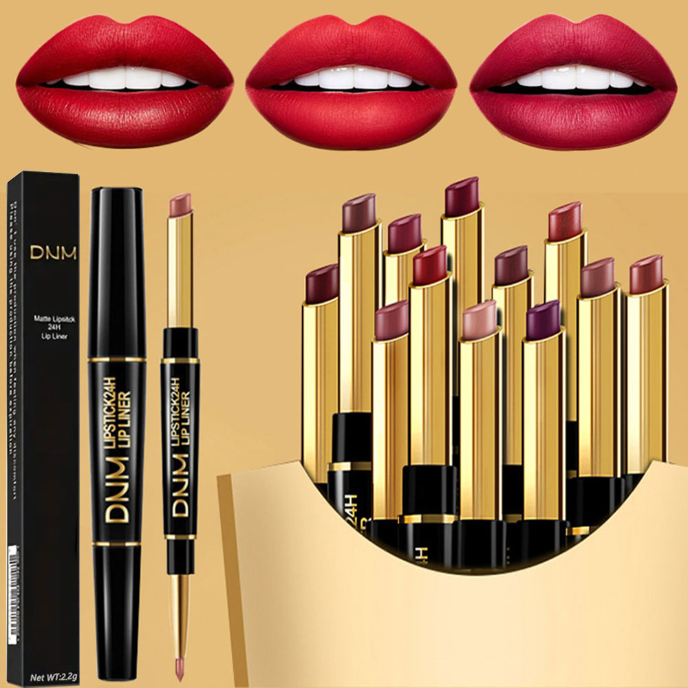 Dubbelzijdige non-stick cup langdurige lippenstift lipliner hoog gepigmenteerde waterdichte Valentijnsdag geschenken