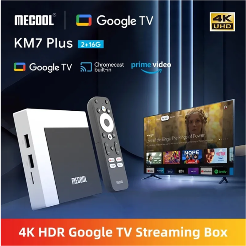 MECOOL KM7 Plus TV ボックス Android 11 Netflix 4k Google 認定 2GB DDR4 16GB ROM 100M LAN インターネット S905Y4 AV1 ホームメディアプレーヤー