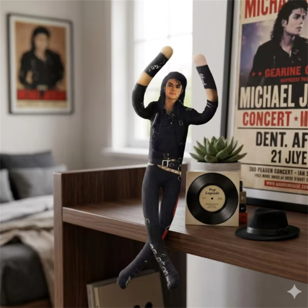 Anime Michael Jackson Cosplay Requisiten-Puppe Plüsch-Stofffigur Raumdekoration Abstrakte Gelenkbewegliche Requisiten Geschenk