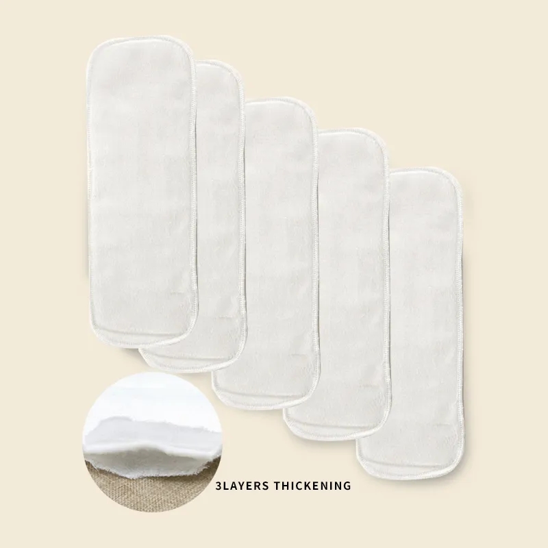 Fraldas reutilizáveis para bebês, fraldas de algodão ecológicas laváveis, fraldas de pano de 3/6 camadas para crianças, respiráveis e absorventes, com 10 peças/5 peças