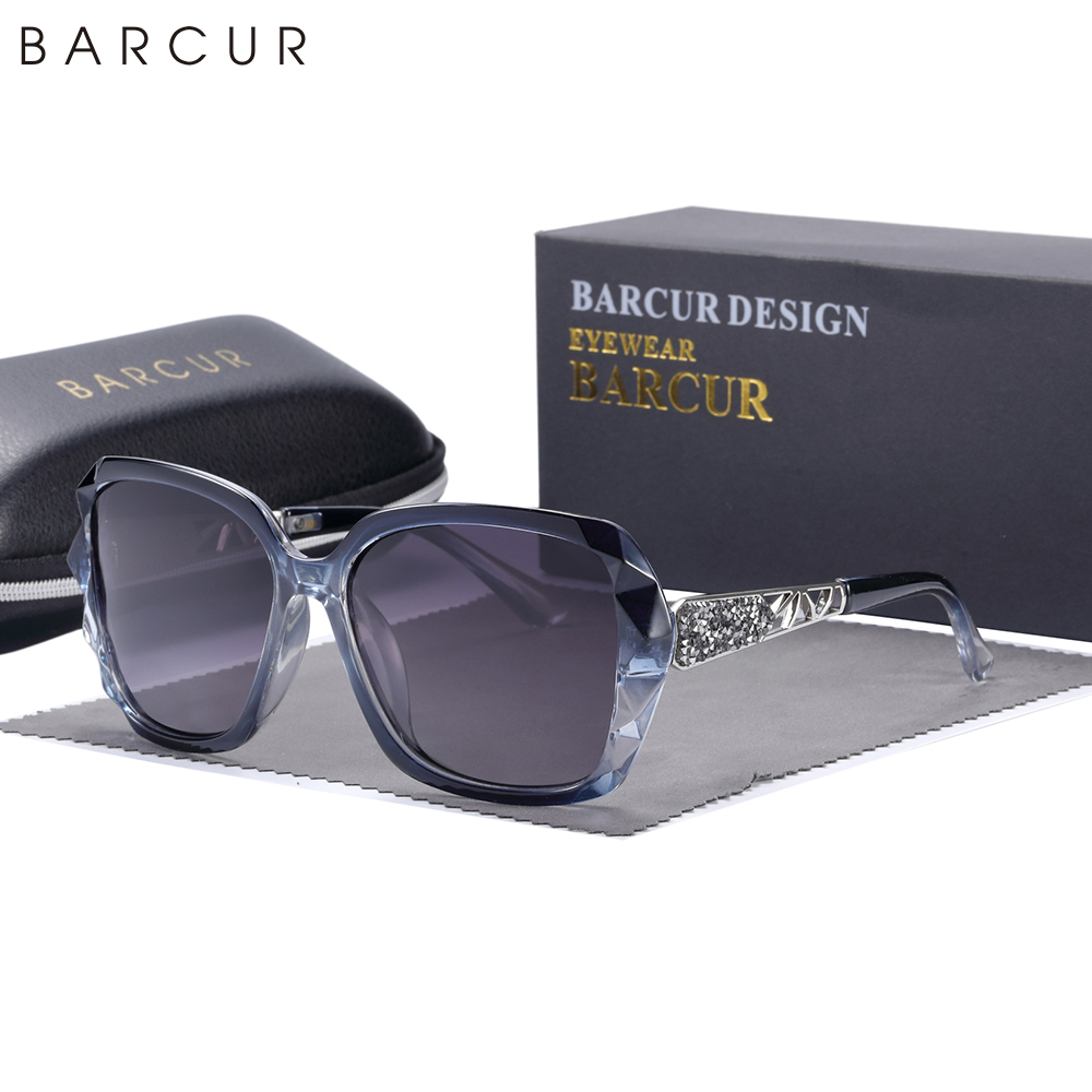 BARCUR occhiali da sole oversize donna lenti sfumate polarizzate occhiali da sole donna elegante accessorio per occhiali Oculos