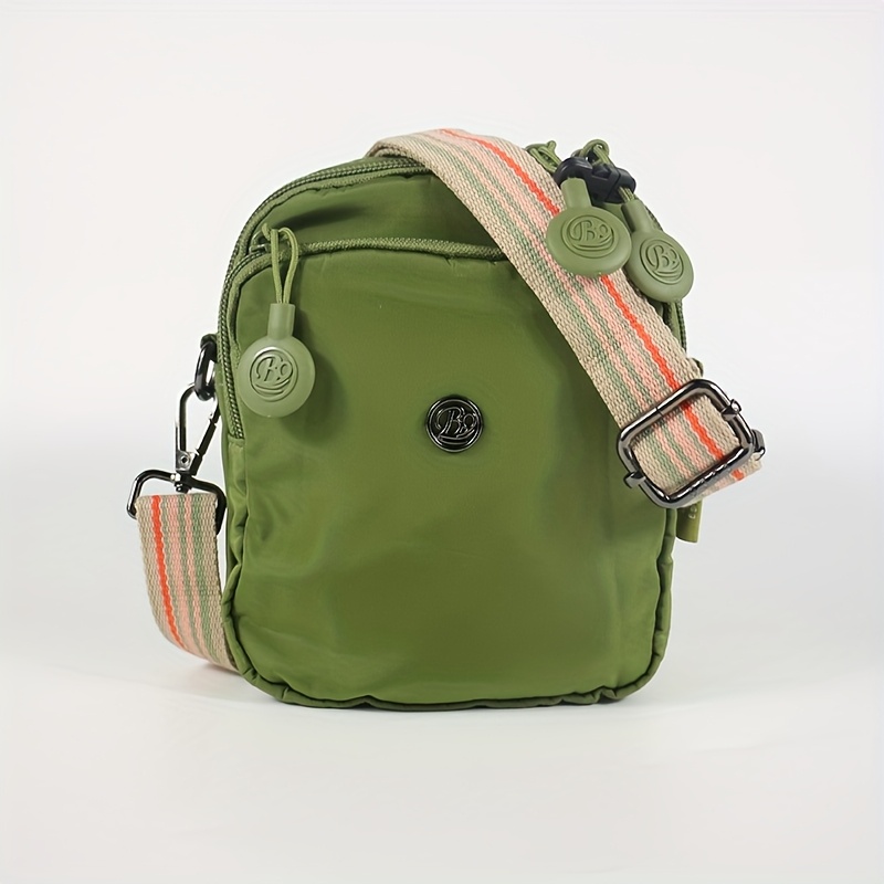 Crossbodytas voor dames, handtas voor mobiele telefoon, nylonmateriaal, 3 zakken, antidiefstalrits, verstelbare schouderriem