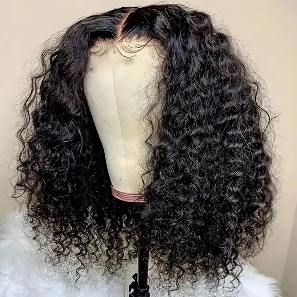 Deep Wave 250 Density Short Bob 13x4 HD Lace Front Human Hair Wigs Women Burmese Raw Curly Frontal Wig Glueless Lace Closure Wig