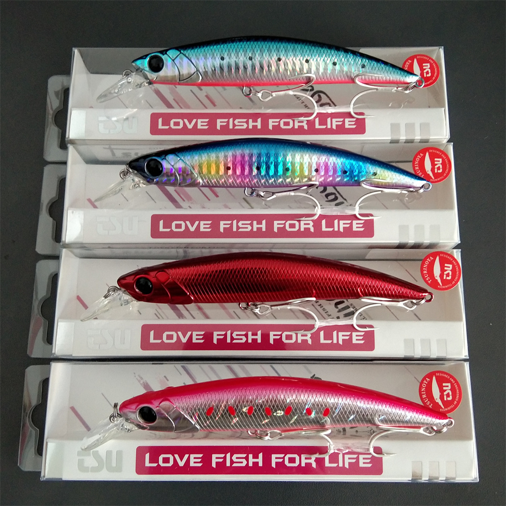 TSURINOYA 4pcs NEW COLOR Sinking Minnow 110S DW77 110mm 22g Long Casting Fishing Lure Large Trout Seabass Sea Fishing Hard Bait
