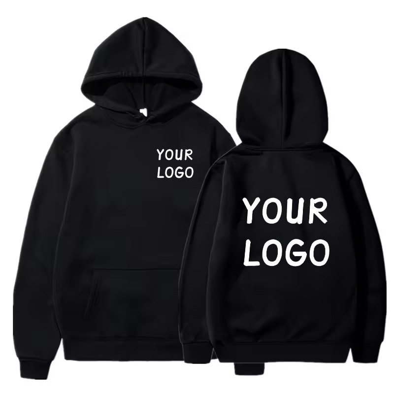 DIY personalizado su logotipo de marca hombres mujeres Casual Sudadera con capucha Top Color sólido pulóver calle personalidad sudadera regalos personalizados