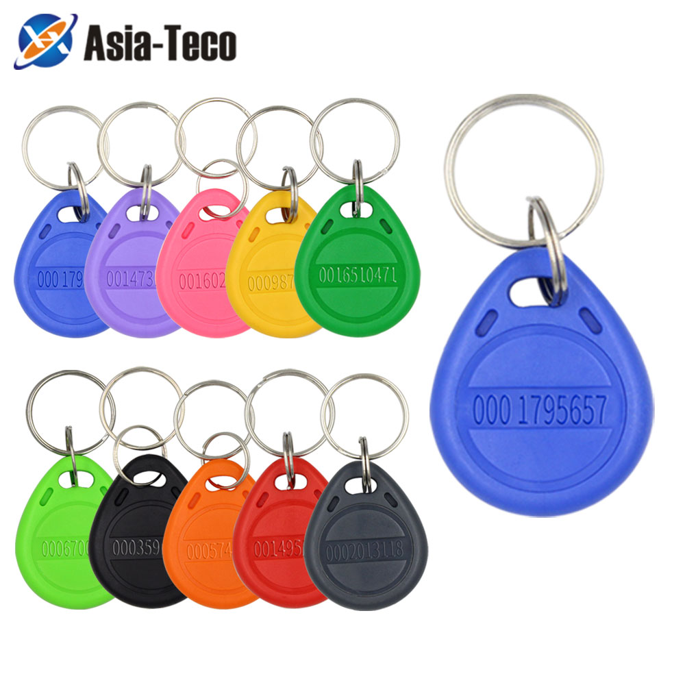 10 Cái/lốc RFID 125Khz Gần Móc Khóa Thẻ Thẻ TK4100 Dán Keyfob Chìa Khóa Cửa Mục Từ Điều Khiển Truy Cập Móc Khóa EM Đột Quyết keyfob