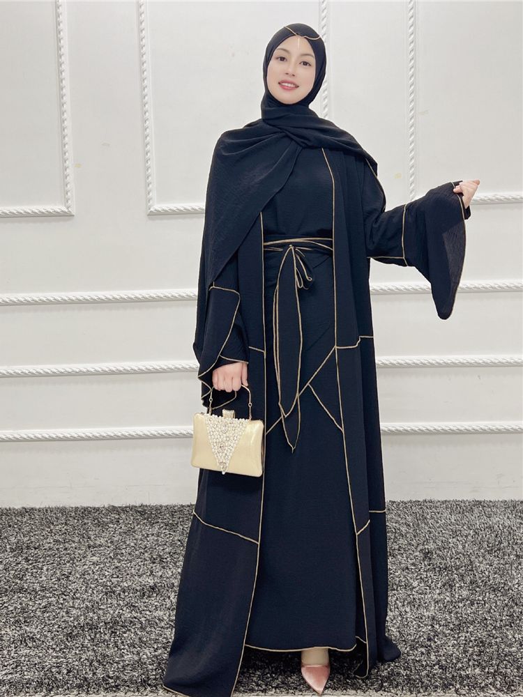 Abaya Dubai Gefälschte 2 stücke Muslimischen Sets Lange Kleid Kaftan Islam Türkei Abayas Afrikanische Kleider Für Frauen Robe Ensemble Femme musulmane