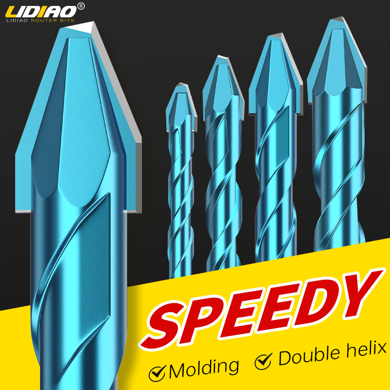 LIDIAO 1/10 шт., набор синих лопаточных сверл, эксцентриковая дрель высокой твердости 6 мм 12 мм, аккумуляторная дрель, аксессуары для электроинструментов