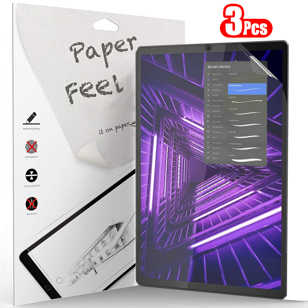 3 шт. бумажная защитная пленка для экрана Lenovo tab M10 1st 2nd Pro 3rd Plus Gen M11 P12 Pro P11 без стекла