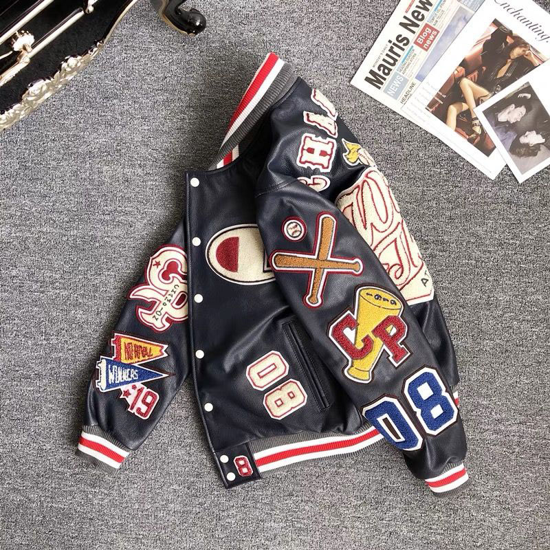 Jaqueta de beisebol de couro PU para mulheres Harajuku Y2K moda, roupas moto streetwear, peito único, outwear chique bordado