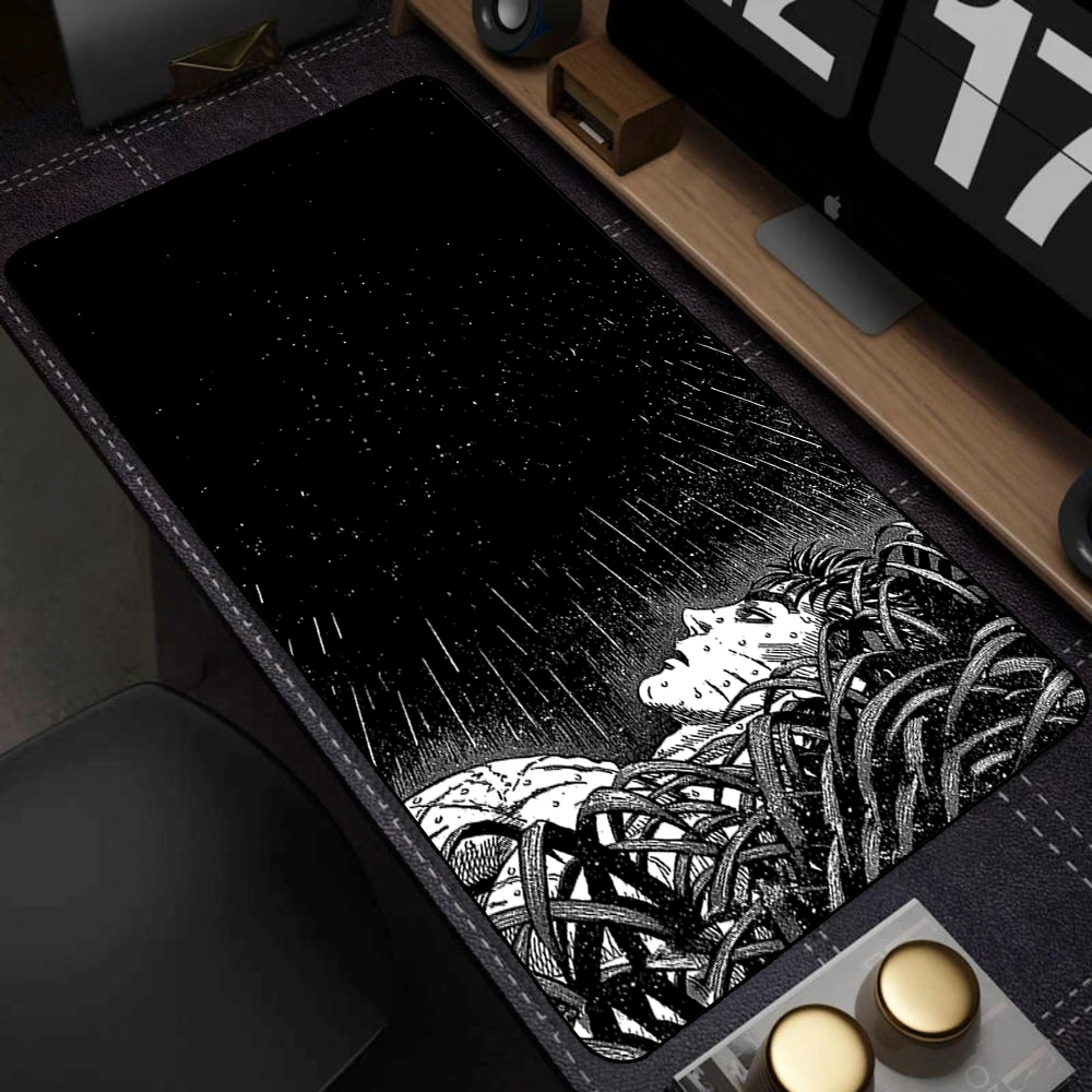 Коврик для мыши Anime Berserk, большой настольный коврик с окантовкой, аксессуары для офисного ПК, игровой коврик для мыши, игровой коврик XXL для клавиатуры