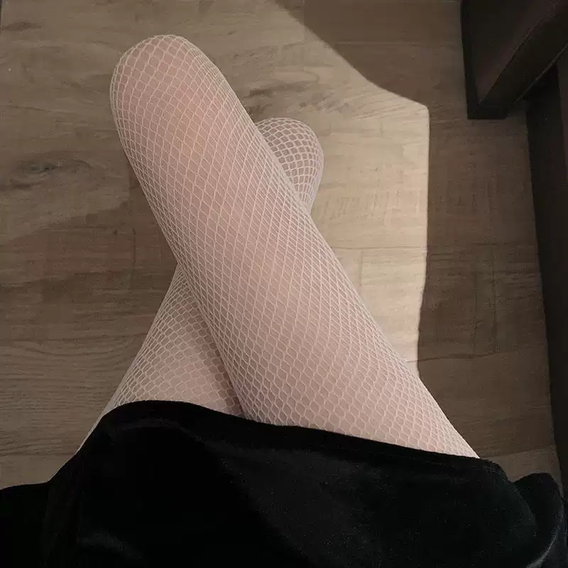 Damen Sexy Party Netzstrümpfe Skinny-Look Fischnetz JK Cosplay Leggings Mesh Mehrfarbige Strumpfhosen Oberschenkel-Strumpfhosen