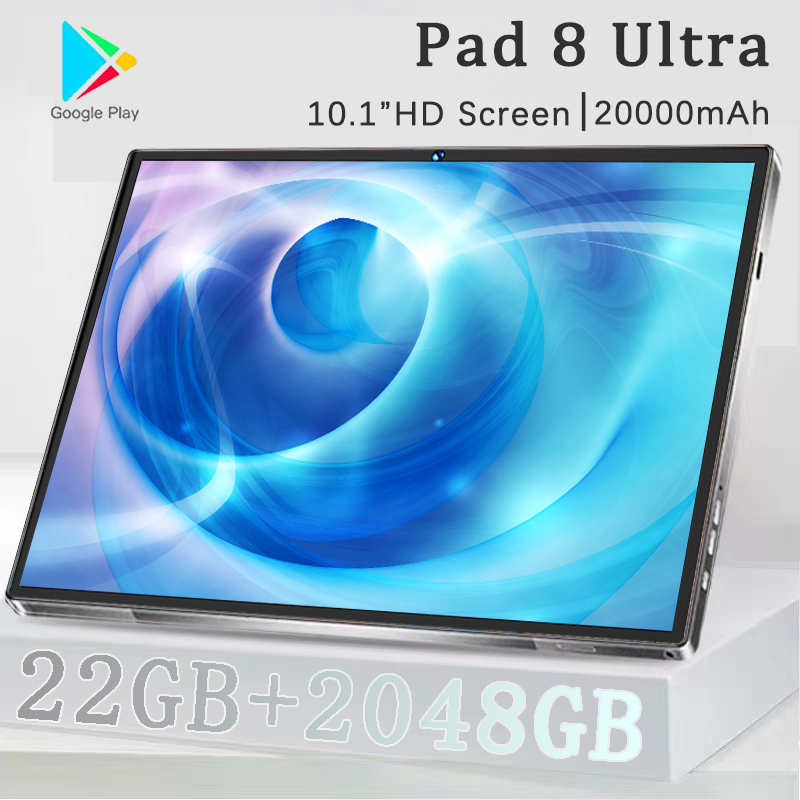 Original Pad 8 pro Tablets Android 14 22GB+2TB 10.1-inch 4K FHD 20000mAh 5G Dual SIM Phone Call GPS Bluetooth WiFi WPS Tablet