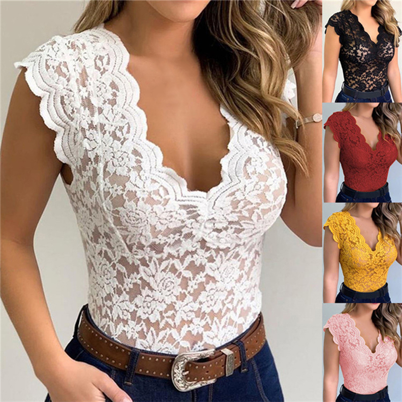 2024 ฤดูร้อนเซ็กซี่ลูกไม้ Cami โครเชต์เสื้อกั๊กสบายๆสีทึบผู้หญิงแนวโน้มลูกไม้ Hollow OUT TOP สําหรับสุภาพสตรี