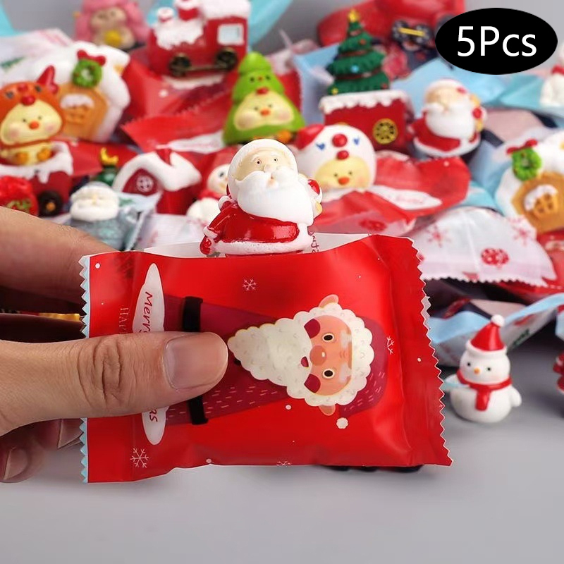 Bolsa ciega navideña de 5 uds., caja ciega en miniatura, Mini muñeca, juguete de regalo para niños, decoración, adornos pequeños