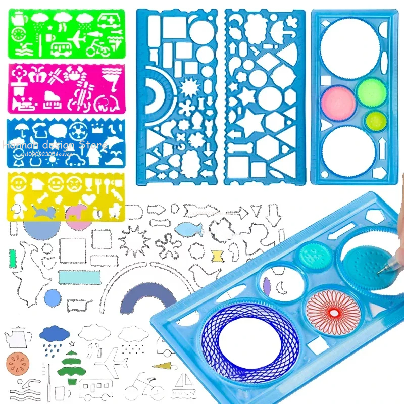 描画ステンシルセット面白い連動ギアホイールスピログラフ絵画おもちゃ芸術工芸理想的な創造性活動アクセサリー