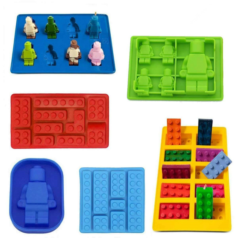 Robot ijsstenen kubus lade siliconen mal snoep mallen chocolade mallen voor kinderen bakken minifiguurtje bouwsteen thema's set