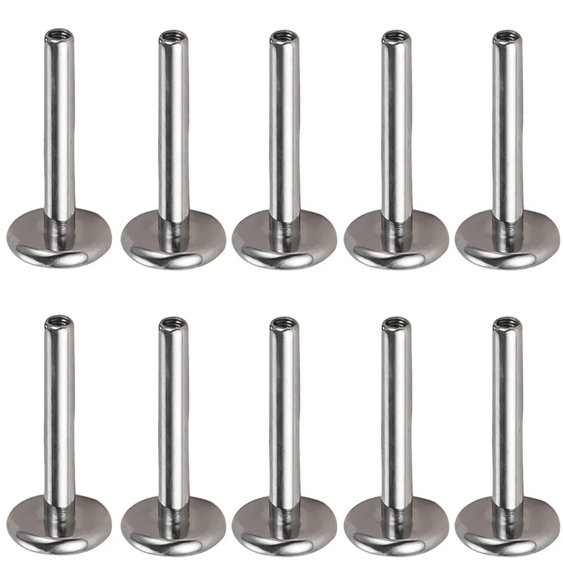 10 Uds G23 hilo interno de titanio PIERC pieza de joyería accesorios de repuesto Labret Stud oreja labio pezón lengua Piercing 16G 18G