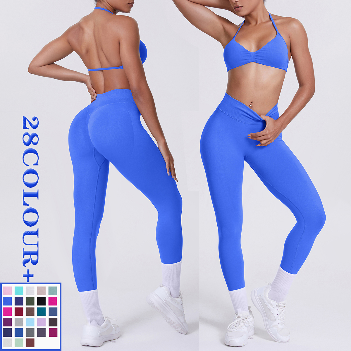 Frauen 2 stücke Patchwork Sport Yoga Anzug Training Ärmellose Sport Gym Tops Bauch-steuer Abnehmen Booty Leggings Yoga Anzug Sport