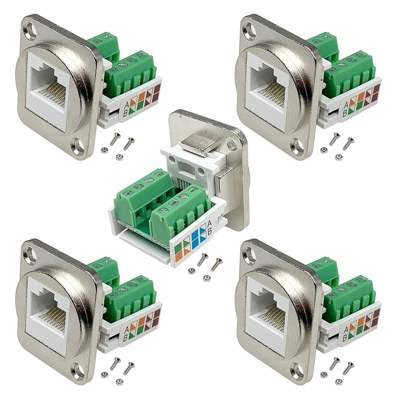 Rj45 Schraub klemmen adapter für Schalttafel einbau, rj45/8 p8c Anschluss für Schalttafel einbau, löt freie Buchse vom Typ d rj45