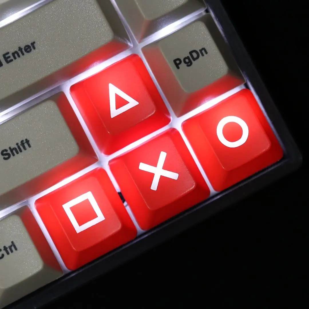 Capuchons de touches de Direction triangulaires carrés à anneau croisé, ensemble de capuchons de touches de flèche Esc Enter WASD pour clavier mécanique, profil OEM ABS