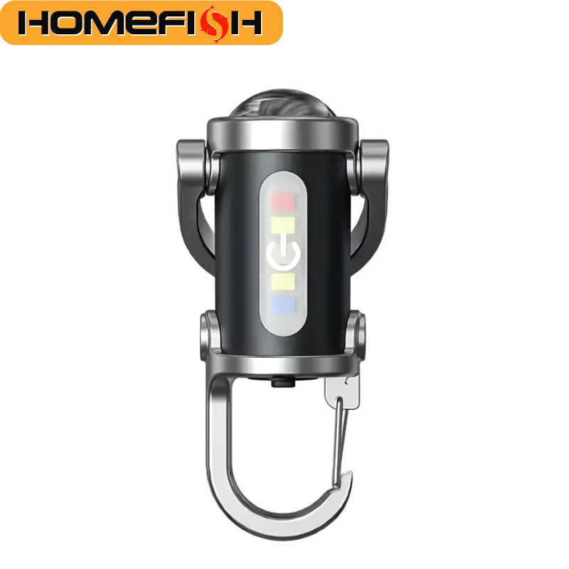 Linterna de Llavero Mini Recargable HOMEFISH, Luz de Trabajo COB con Gancho para Exteriores, Advertencia de Emergencia para Acampar, Caminar y Hacer Senderismo