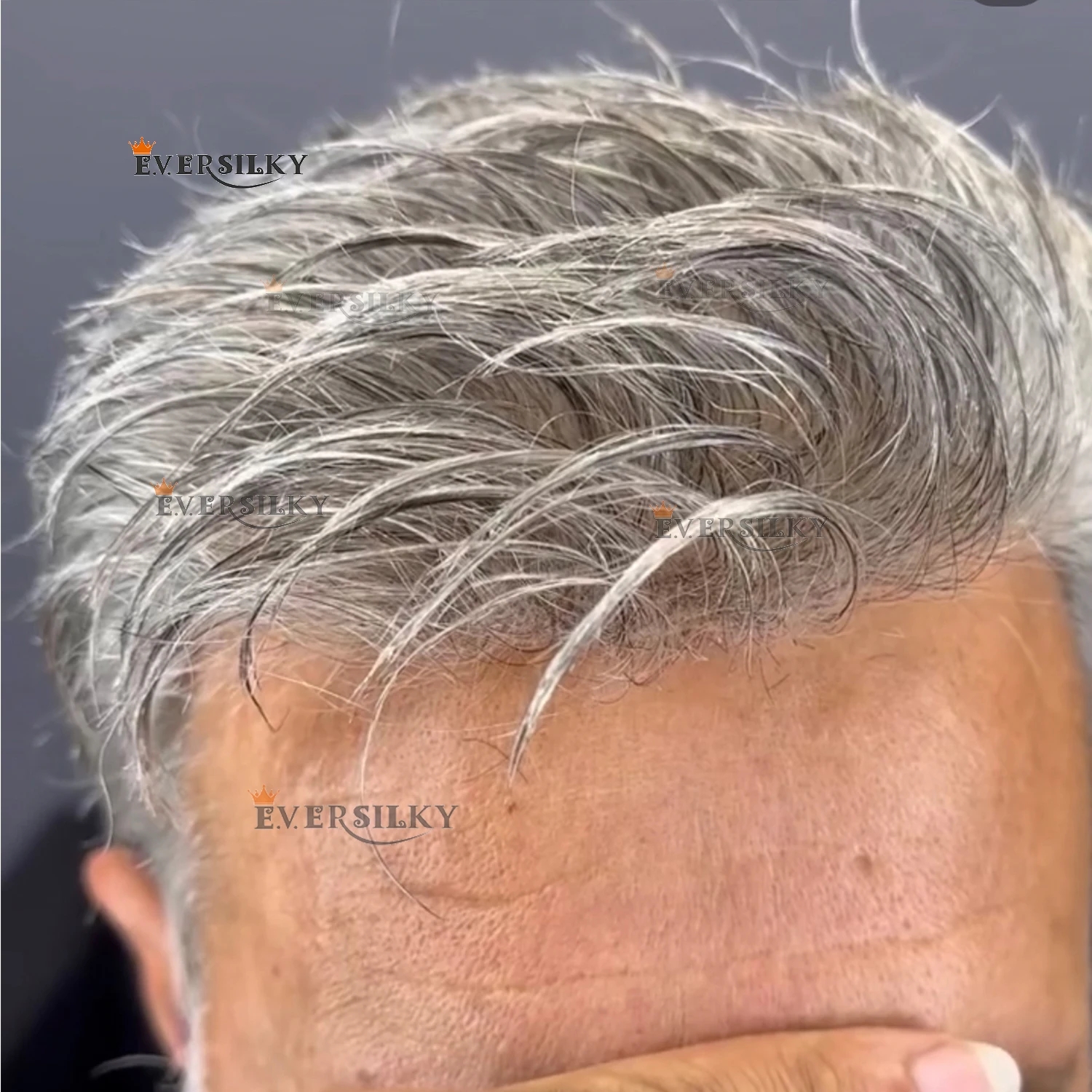 Prótesis Capilar para Hombre de 30mm, Modelo Wave 1b80 1b50, en Blanco, Gris, Negro y Marrón, con Línea de Cabello Natural, Super Duradera, Base de Poliuretano Delgada y Económica