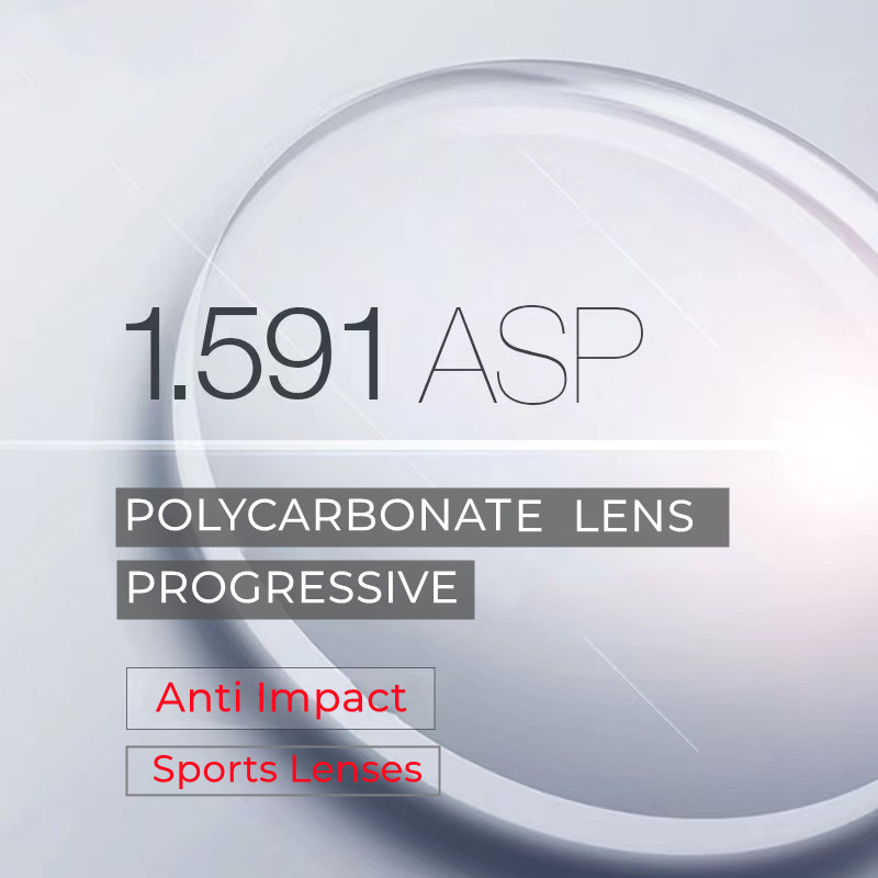 Lentilles progressives de Prescription incassables en Polycarbonate, forme libre, multi-focales, Anti-Impact, rayures, réflexion, 1.591