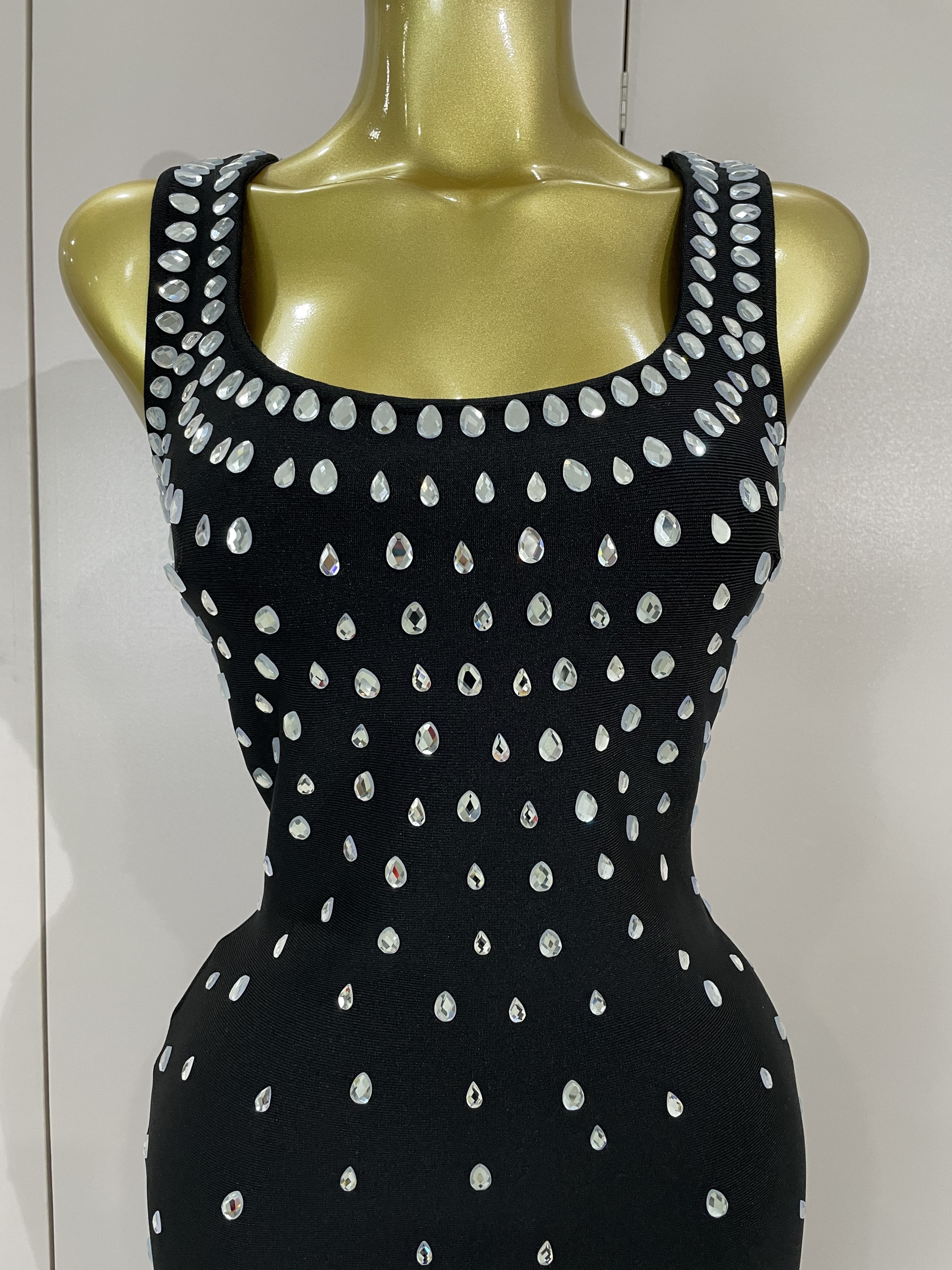 Elegante verjaardagsjurken luxe diamanten mouwloze bodycon bandage lange jurk high street vieren avond prom club feestjurk