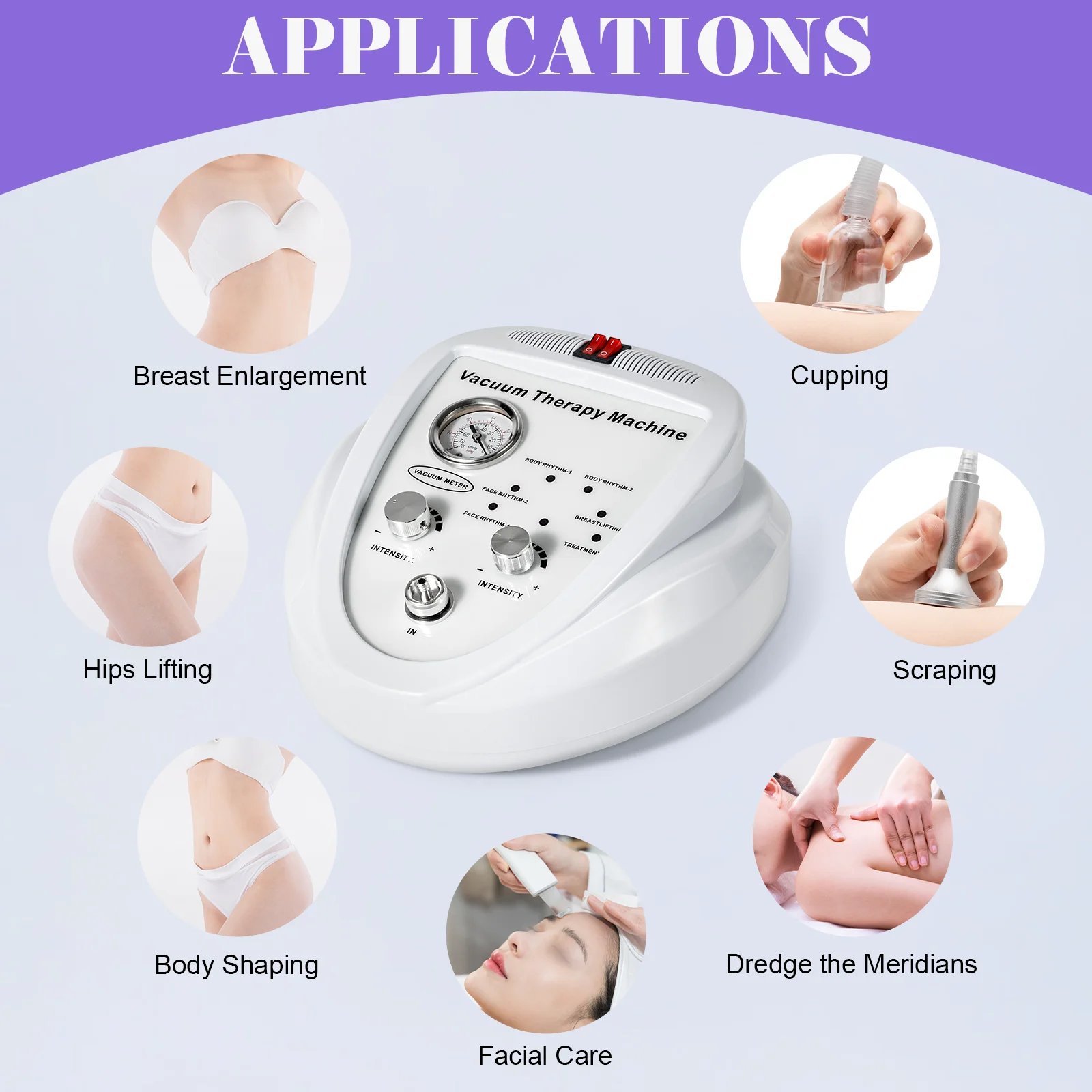 Machine de thérapie sous vide avec 24 ventouses sous vide et 3 pompes, Machine de modelage du corps pour la peau Spa pour le Massage des fesses et des seins