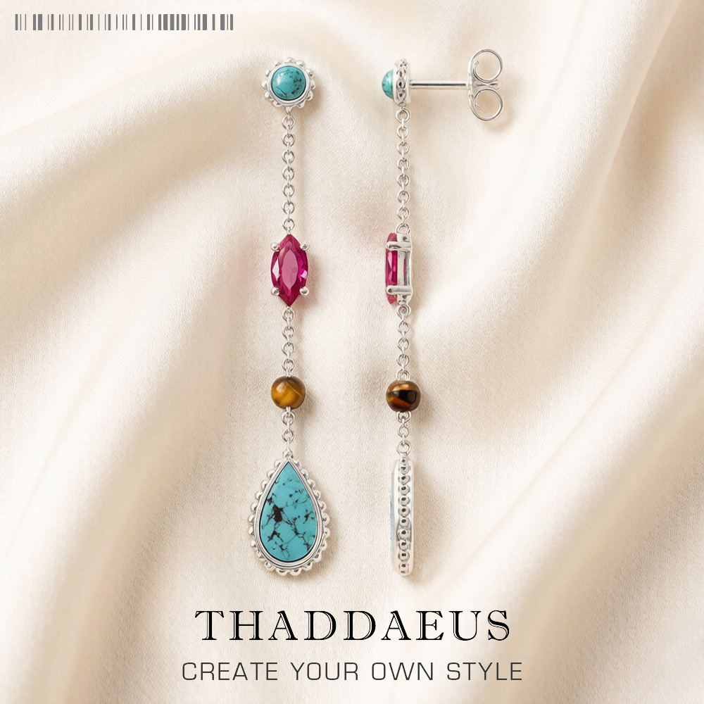 Orecchini Riviera Colori Goccia d'acqua, Europa Felicità Gioielleria raffinata per le donne Autunno Brand New Turchese Argento sterling 925 Regalo