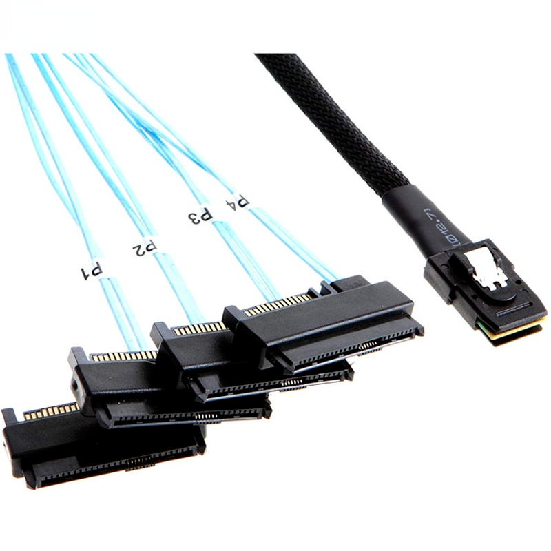 Mini connecteurs SFF-8087 vers 4 SFF-8482 SATA, 0.5M/1M, avec câble d'alimentation SATA, fournitures de bureau pour ordinateur