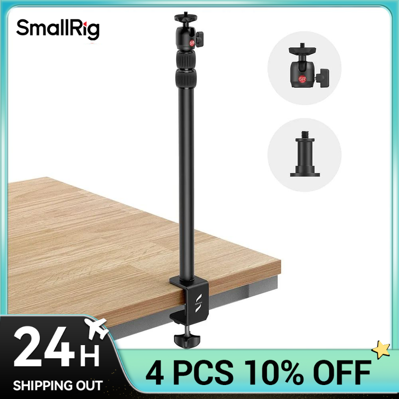 SmallRig do montażu na biurku stojak stołowy z głowicą kulową 1/4 "-35.4" regulowany statyw oświetleniowy zacisk stołowy do aparatu DSL 3488