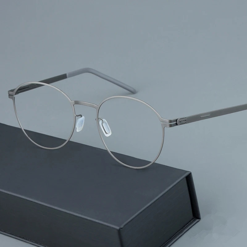 Germany Brand Round Screwless Glasses Frame Ultralight Oval Men Women Trend Eyeglasses Frames Designer Spectacles Eyewear Frame