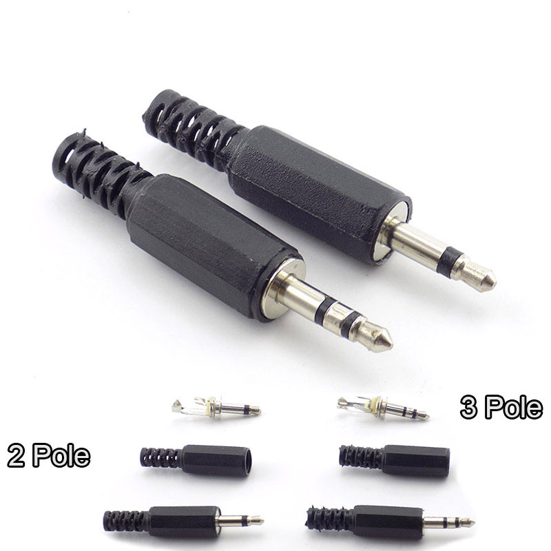Connecteurs Audio mono 3.5mm 2/3 pôles, prise Jack, adaptateur mâle pour casque d'écoute, prise jack 3.5mm, bornes de fil de prise mâle H10, 5/10 pièces