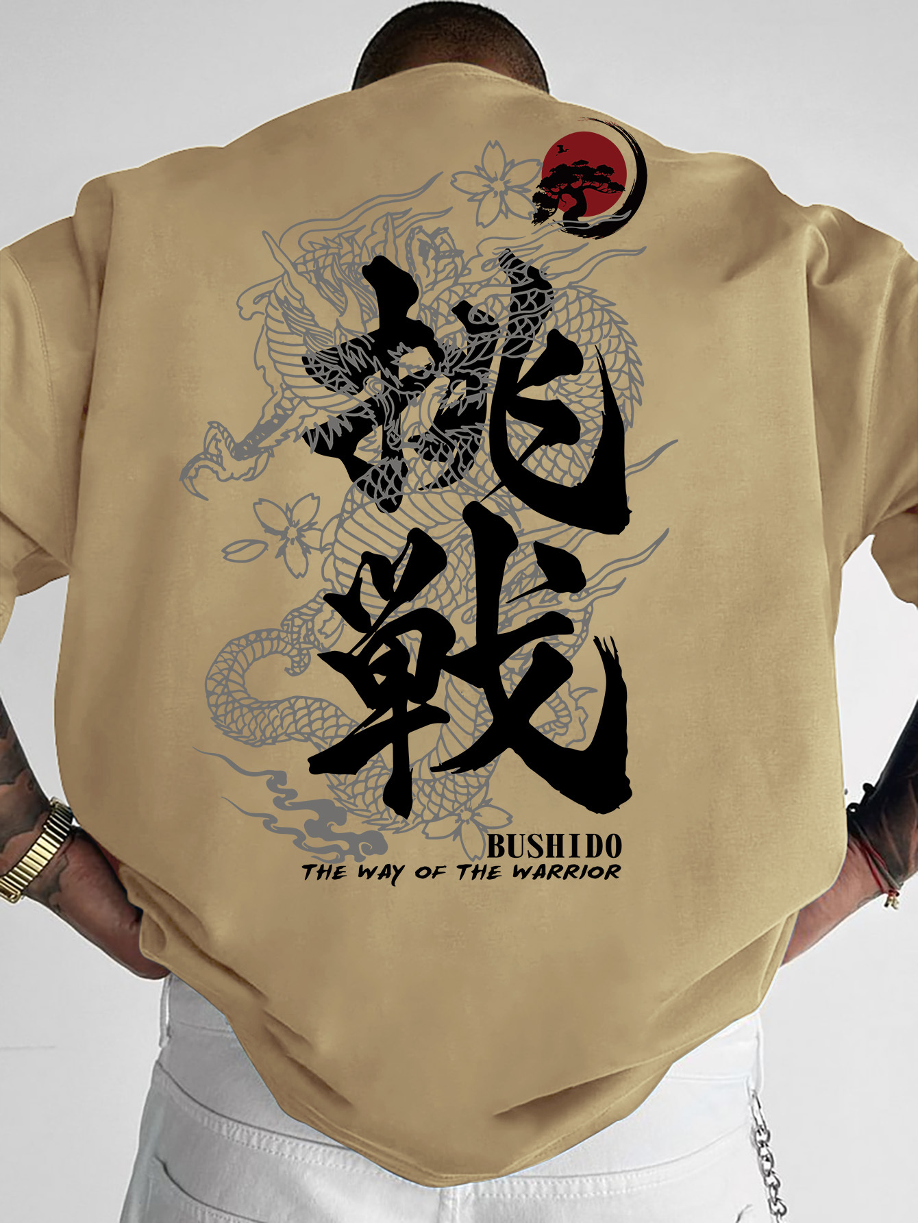 Camiseta Masculina 100% Algodão Estilo Street com Estampa de Dragão, Manga Curta, Ideal para o Verão e Uso Casual Diário
