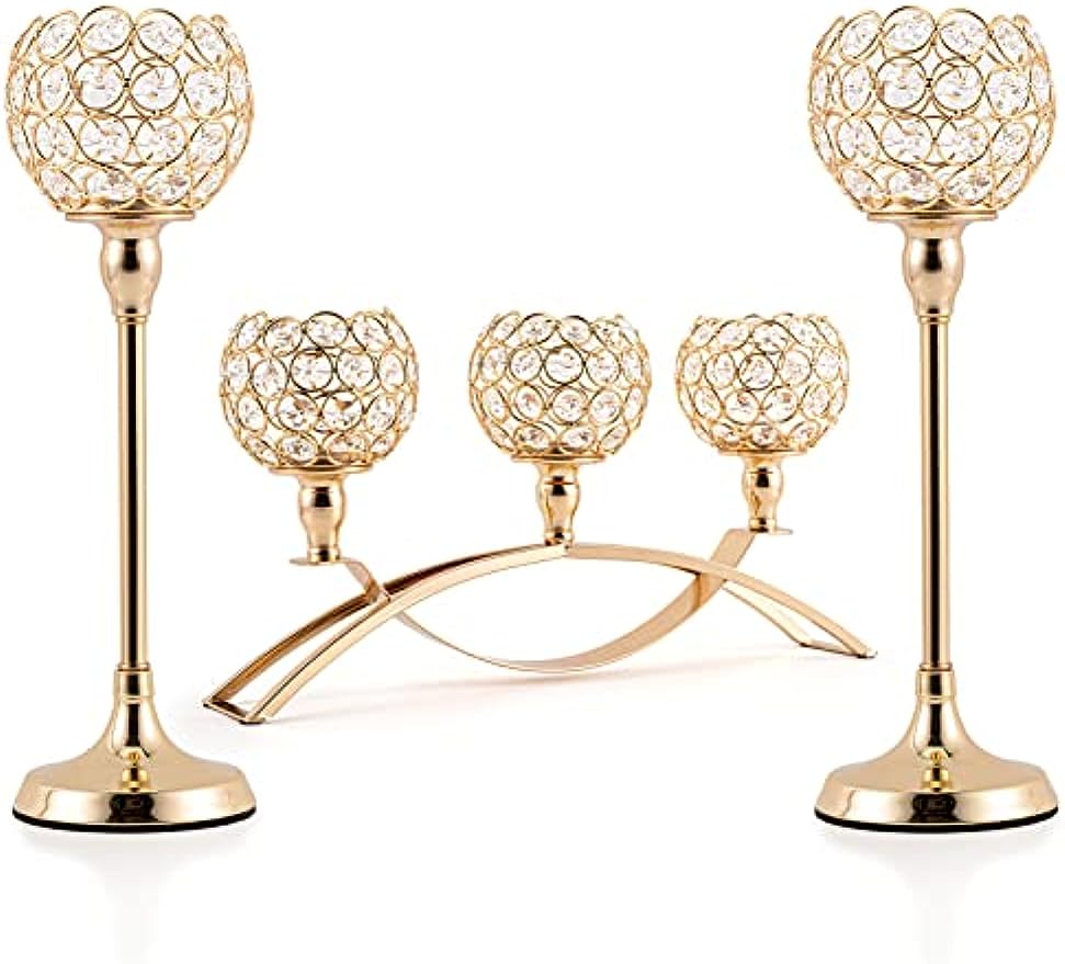 Gouden 3-armige kaarsenhouders theelicht kandelaar standaard voor tafeldecoratie woonkamer bruiloft decoratie