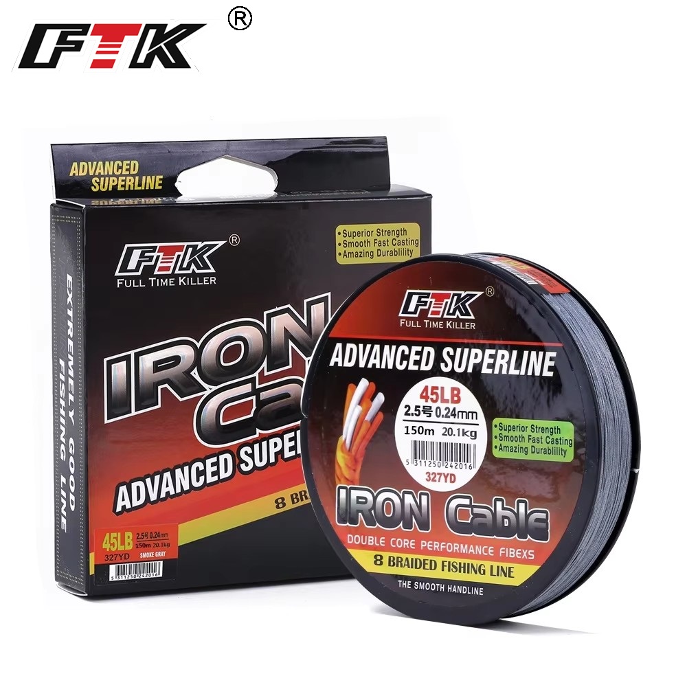 FTK 150M 8x brins ligne de pêche 23-85LB fil tressé Multifilament PE ligne japon 0.16mm-0.40mm accessoires de pêche à la carpe
