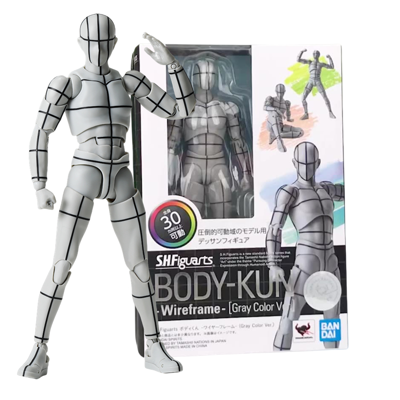 Bandai shfiguarts B0DY-KUN wireframe cor cinza ver esboço desenhar figura de ação artista arte pintura desenho manequins móveis