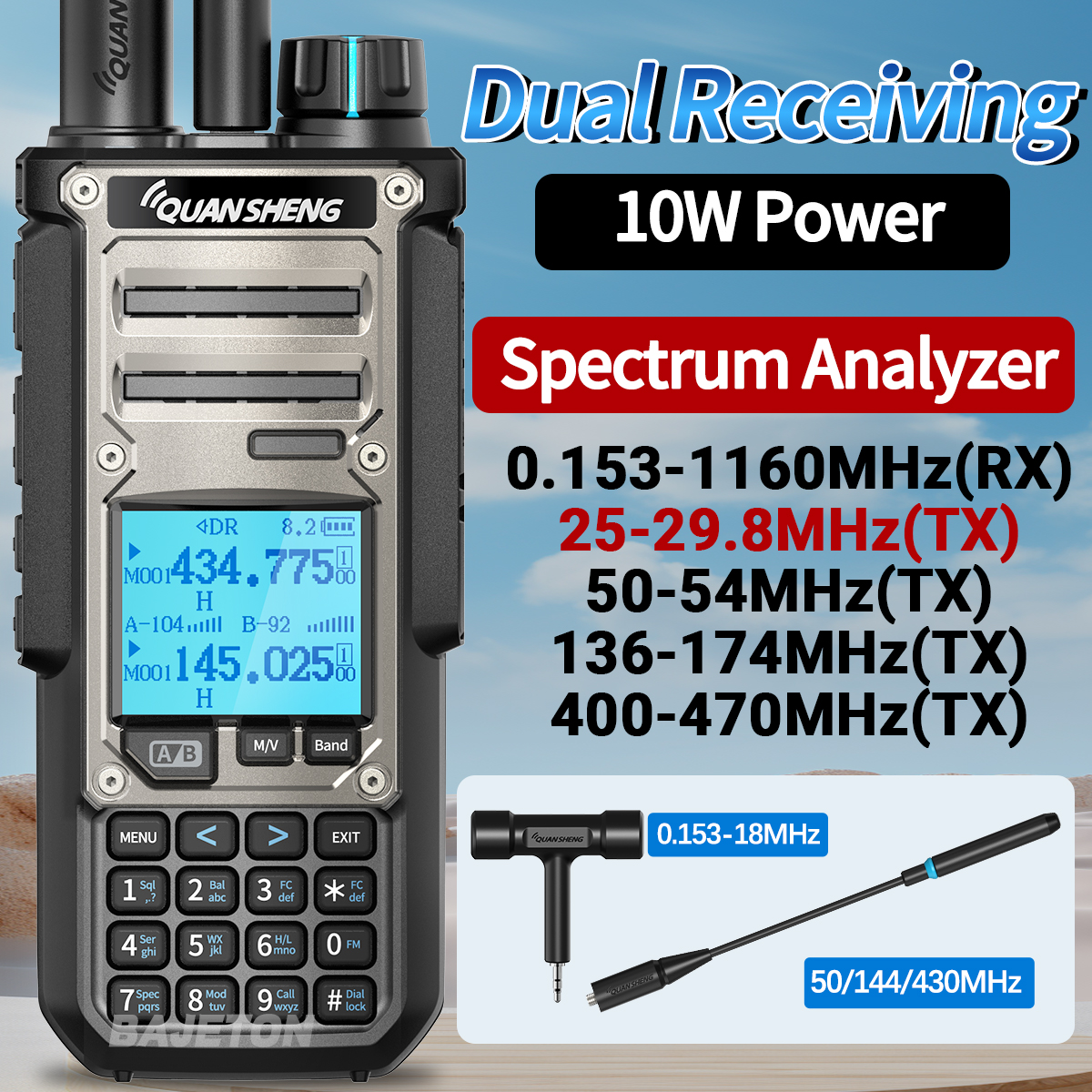 Quansheng TK11 8 Walkie Talkie Twee Manier Radio Draagbare Lange Afstand 10 W Transceiver Ham Amateur CB Kortegolf Ontvanger NOAA TK11 5