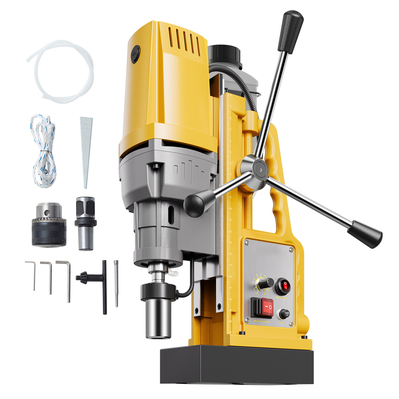 SucceBuy Bor Magnetik Diameter Membosankan Bor Mag Listrik Portabel Mesin Bor Tekan Permukaan Logam Perbaikan Industri