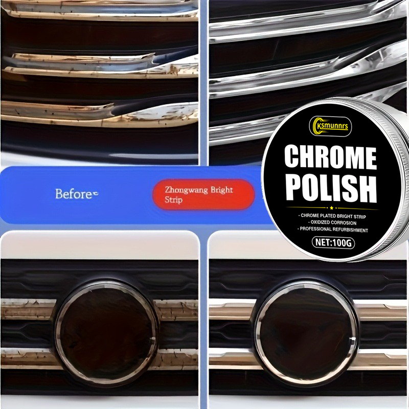 100g Chrome reparatie- en onderhoudspasta voor autodeurgrepen, raamlijsten en emblemen, polijsten en opknappen, eenvoudig in gebruik