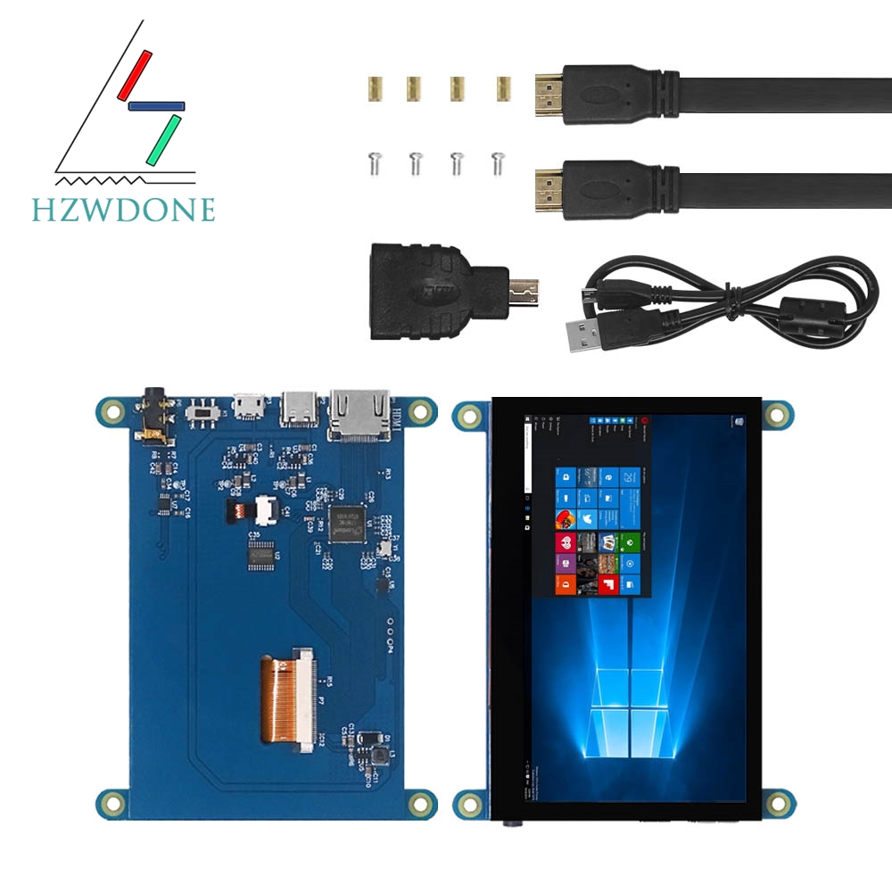 Panel de pantalla táctil capacitiva para Raspberry Pi, pantalla LCD HDMI de 4,3 pulgadas, 800x480, Monitor IPS táctil de 5 puntos