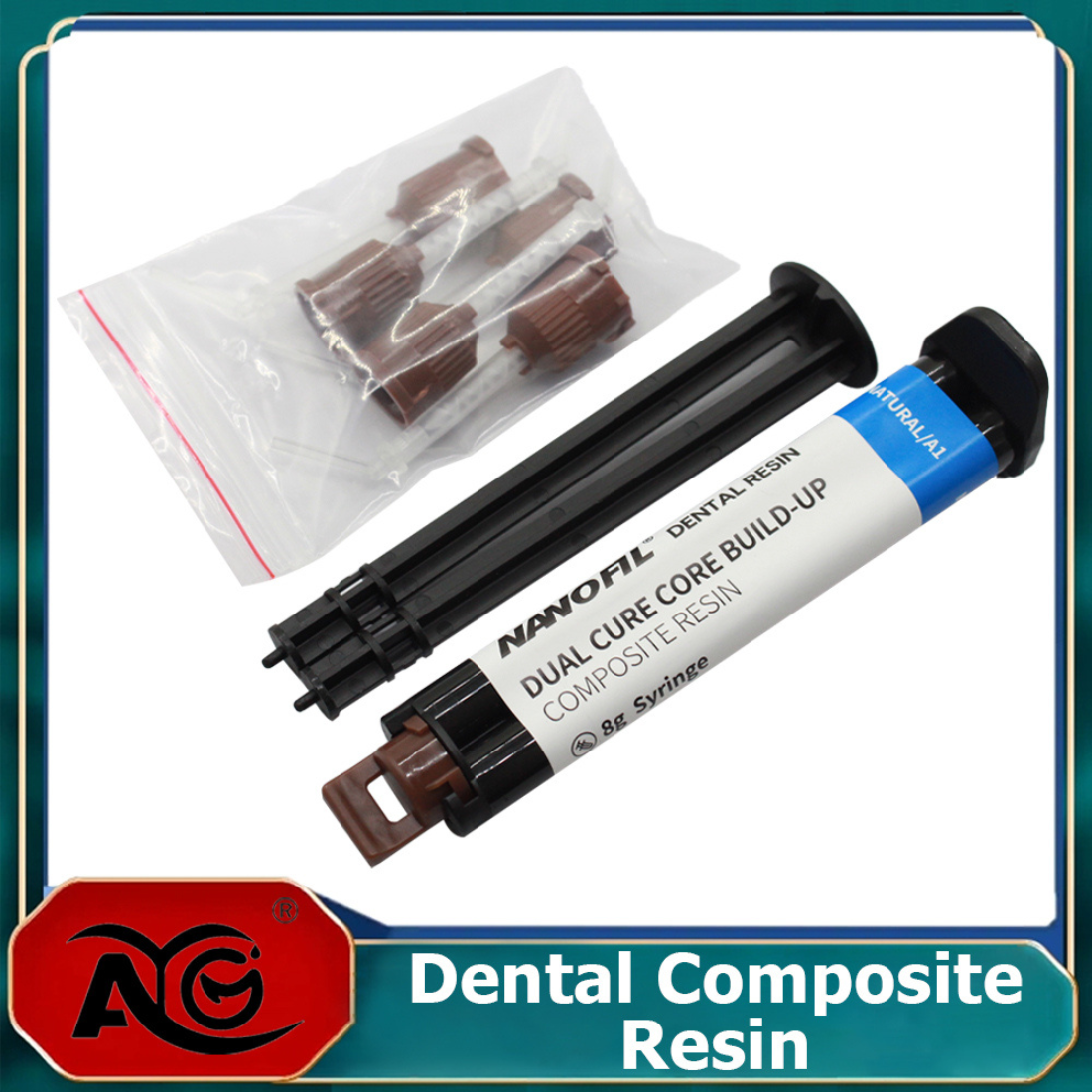 วัสดุอุดฟันคอมโพสิตแบบสองขั้นตอน AG Dental สำหรับการสร้างแกนฟันและยึดติดรากฟัน 1 ชิ้น